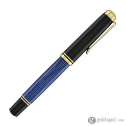 Pelikan Souveran R800 Rollerball Pen In Black & Blue With Gold Trim -Stationery Hub Cheap Store pelikan souveran r800 rollerball pen in black blue with gold trim 638