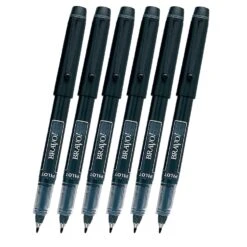 Pilot Bravo Liquid Ink Marker Pen In Black - Bold Point - Pack Of 6