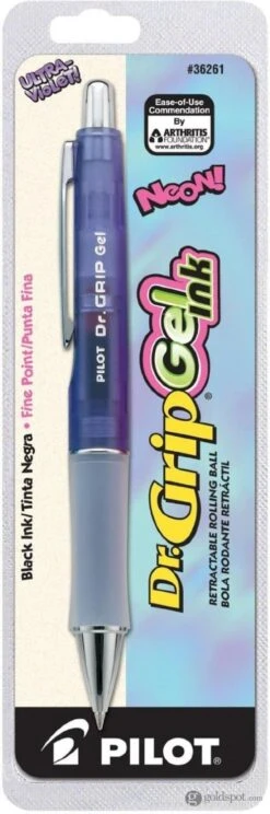 Pilot Dr. Grip Retractable Rollerball Gel Pen In Neon Purple - Fine Point -Stationery Hub Cheap Store pilot dr grip retractable rollerball gel pen in neon purple fine point 709