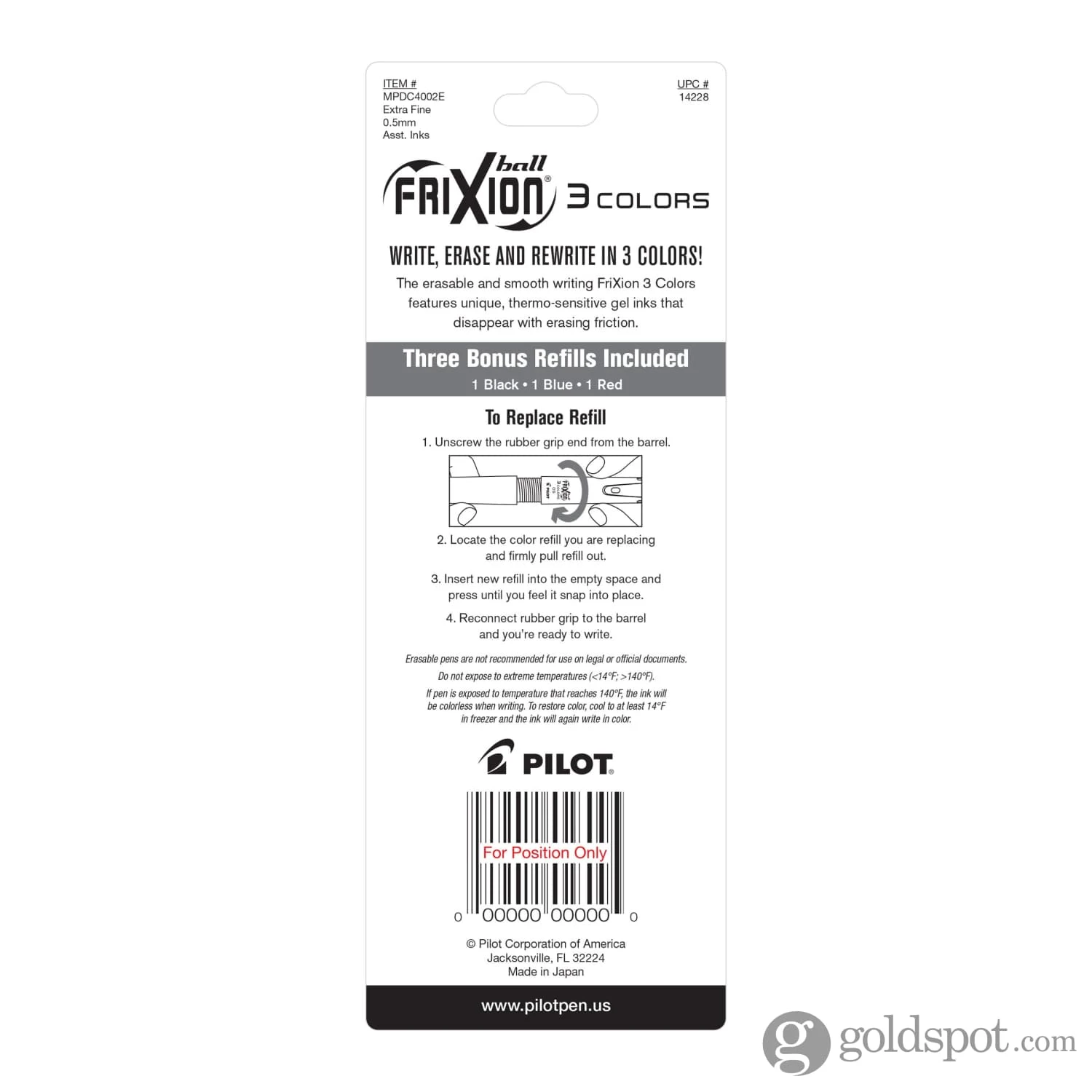 Pilot FriXion Ball 3 Colors Erasable Gel Multifunctional Pen In White 2 Pilot FriXion Ball 3 Colors Erasable Gel Multifunctional Pen In White - Image 2