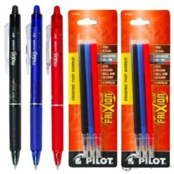 Pilot FriXion Clicker Erasable Gel Pens In Black, Blue & Red - Fine Point - Pack Of 3 12 Pilot FriXion Clicker Erasable Gel Pens In Black, Blue & Red - Fine Point - Pack Of 3 -Stationery Hub Cheap Store pilot frixion clicker erasable gel pens in black blue red fine point pack of 3 387