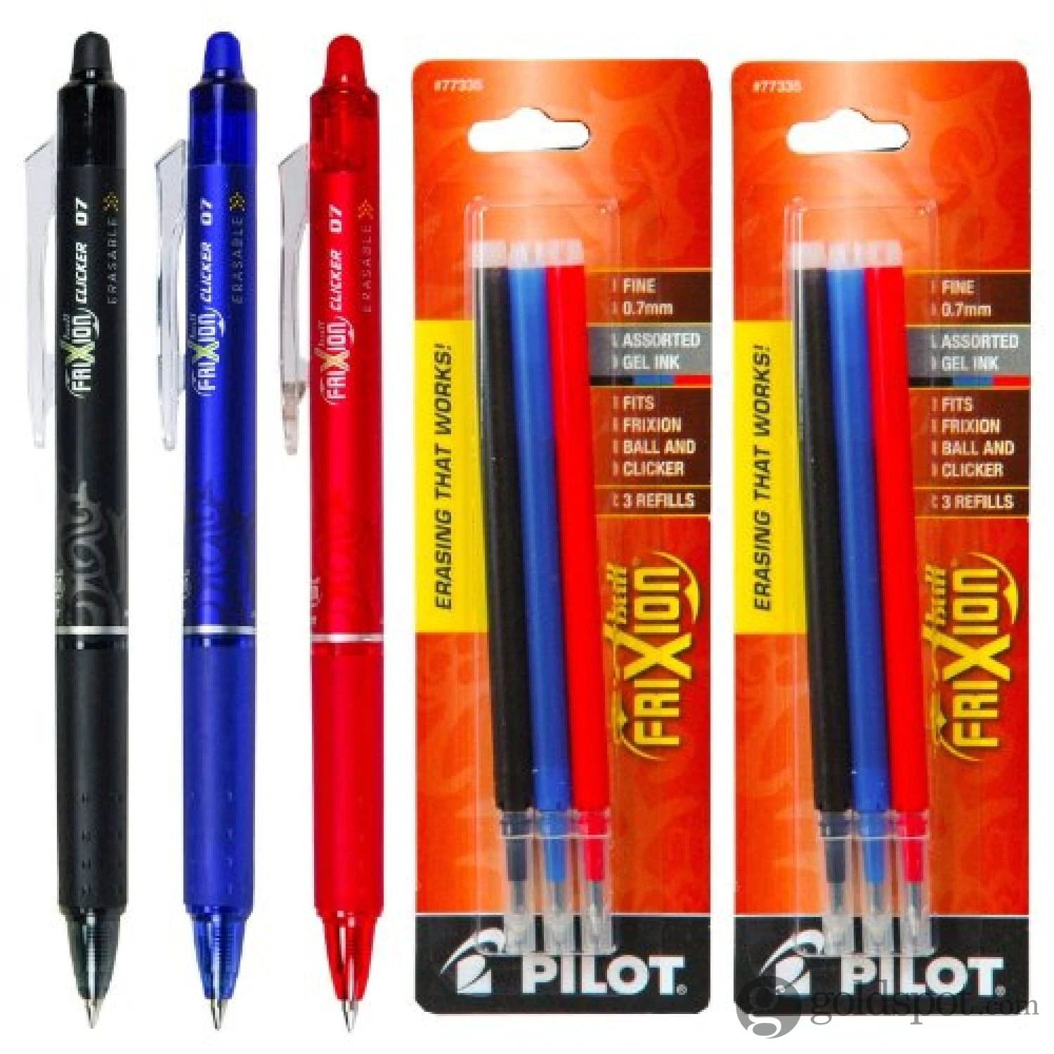 Pilot FriXion Clicker Erasable Gel Pens In Black, Blue & Red - Fine Point - Pack Of 3 6 Pilot FriXion Clicker Erasable Gel Pens In Black, Blue & Red - Fine Point - Pack Of 3 - Image 6