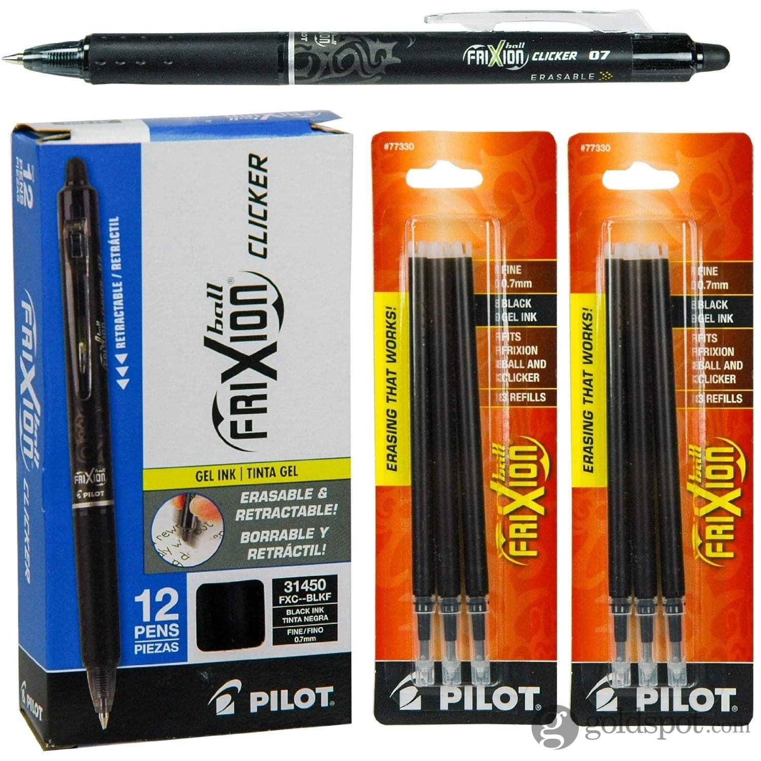 Pilot FriXion Clicker Retractable Erasable Gel Pens In Black - Fine Point 2 Pilot FriXion Clicker Retractable Erasable Gel Pens In Black - Fine Point - Image 2