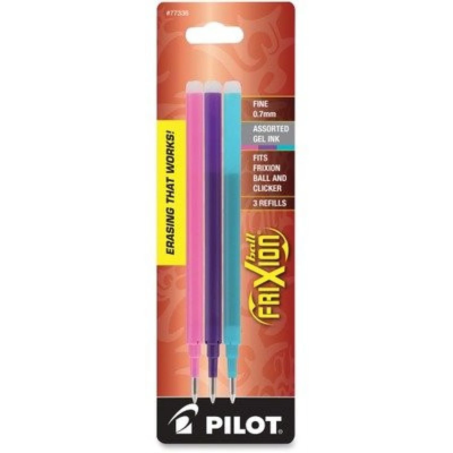 Pilot Frixion Erasable Ballpoint Pen Refill In Pink, Purple, And Turquoise - Pack Of 3 1 Pilot Frixion Erasable Ballpoint Pen Refill In Pink, Purple, And Turquoise - Pack Of 3