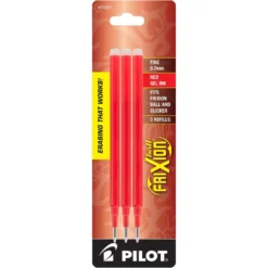 Pilot FriXion Erasable Ballpoint Pen Refill In Red - Fine Point - Pack Of 3