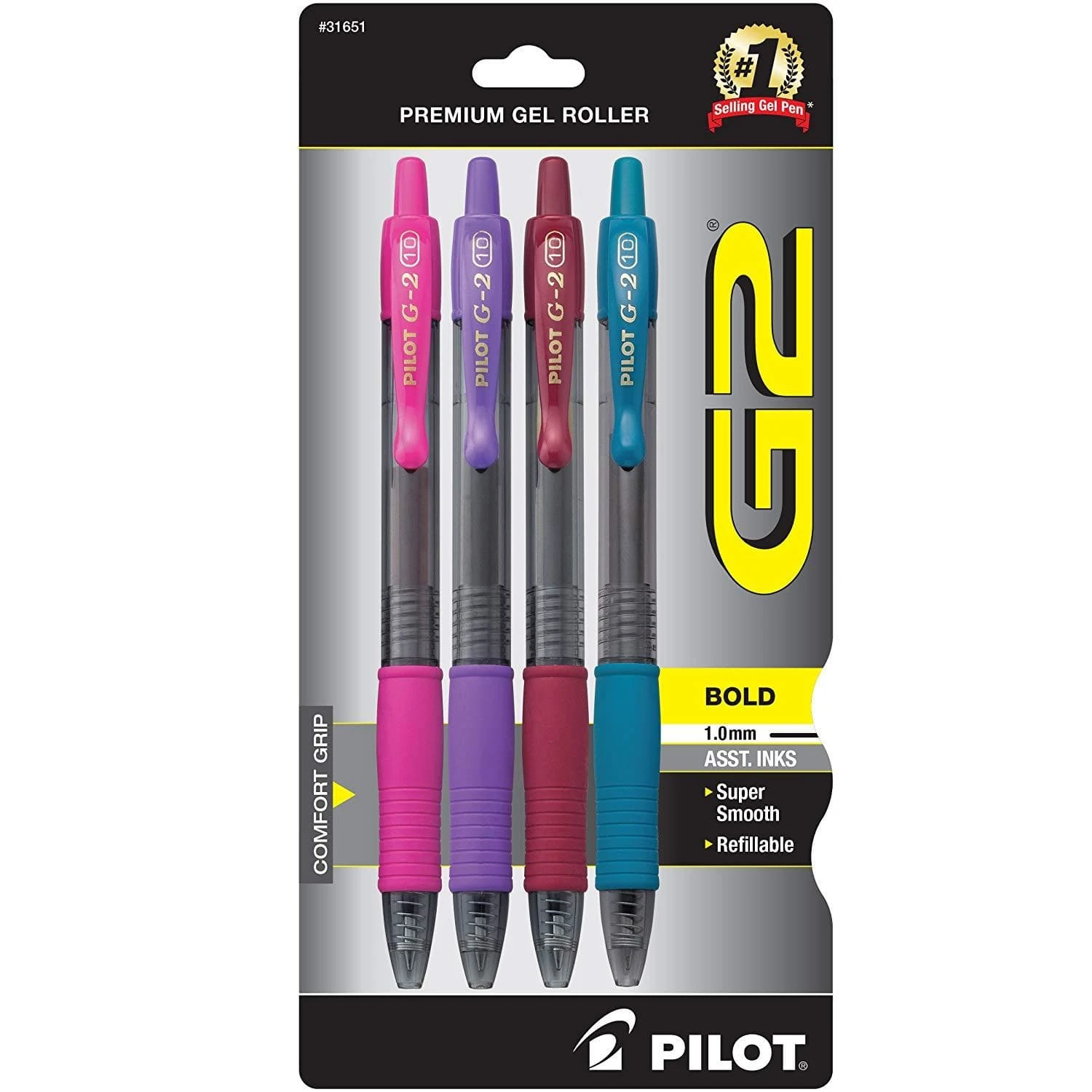 Pilot G2 Premium Gel Roller Pens In Assorted Colors - Bold Point - Pack Of 4 1 Pilot G2 Premium Gel Roller Pens In Assorted Colors - Bold Point - Pack Of 4