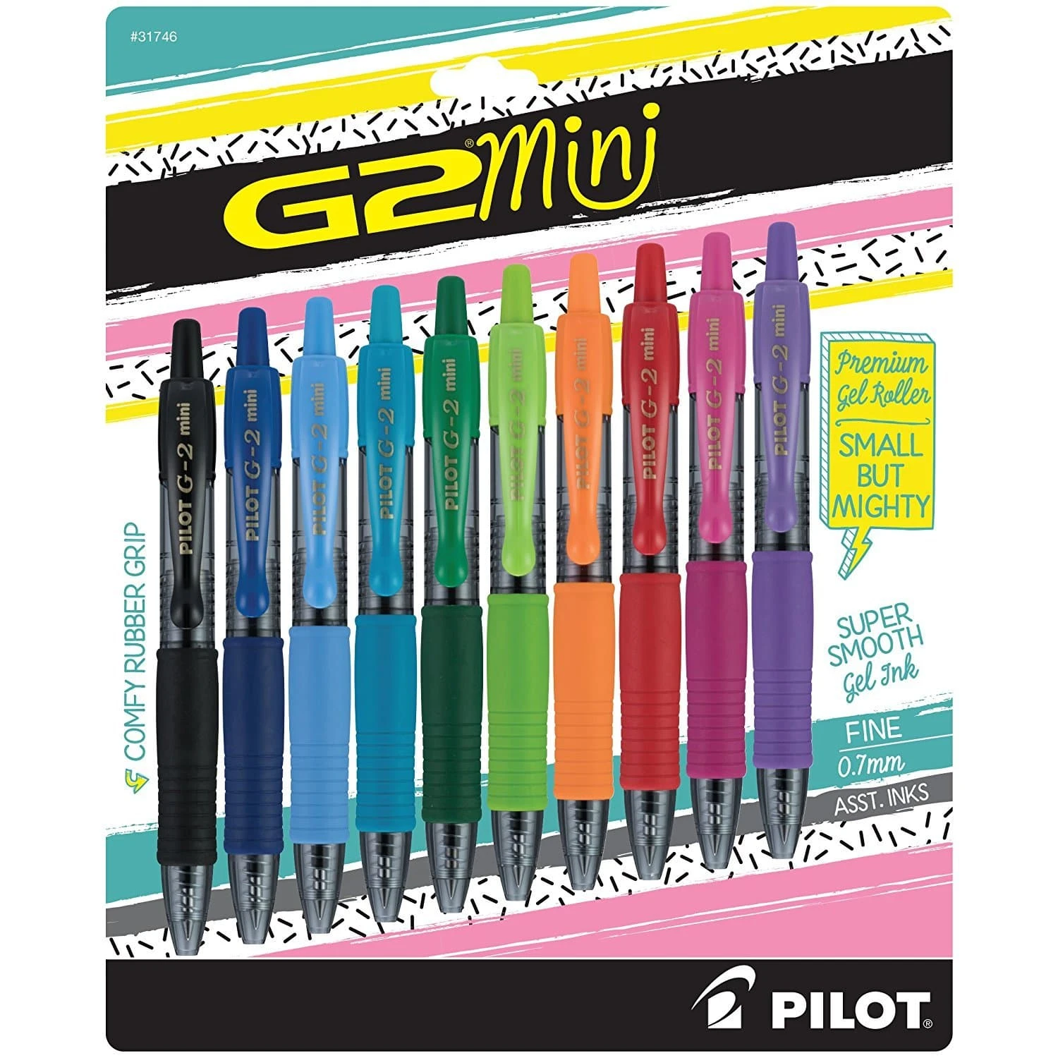 Pilot G2 Retractable Mini Gel Ink Pens In Assorted Colors - Fine Point - Pack Of 10 1 Pilot G2 Retractable Mini Gel Ink Pens In Assorted Colors - Fine Point - Pack Of 10