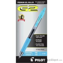 Pilot G2 Retractable Premium Gel Ink Pen In Turquoise - Fine Point -Stationery Hub Cheap Store pilot g2 retractable premium gel ink pen in turquoise fine point 255