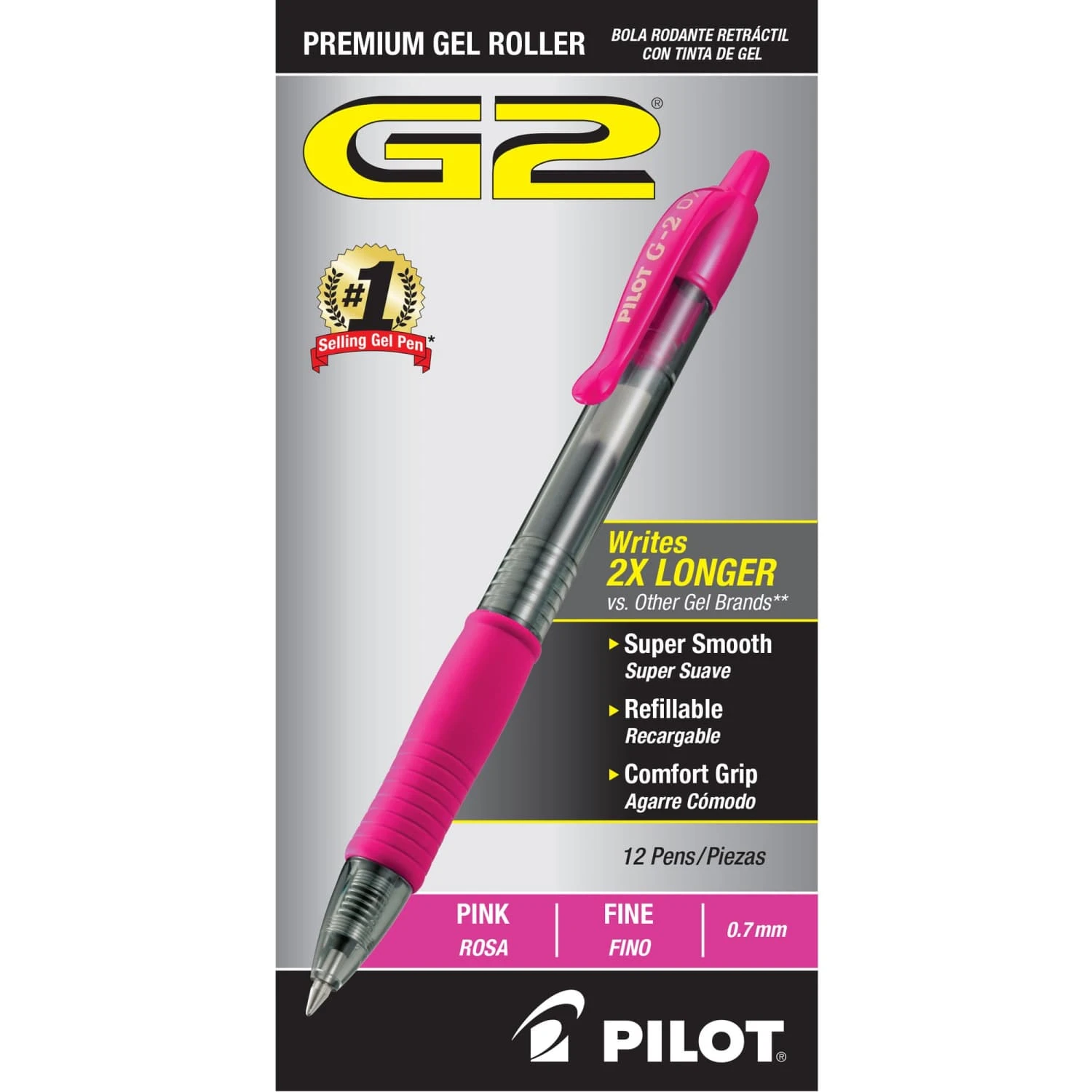 Pilot G2 Retractable Premium Gel Ink Pens In Pink - Fine Point - Pack Of 12 1 Pilot G2 Retractable Premium Gel Ink Pens In Pink - Fine Point - Pack Of 12