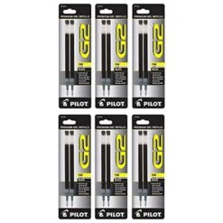 Pilot G2 Rollerball Gel Pen Refill In Black - Fine Point - Pack Of 6