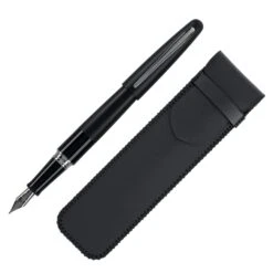Pilot Metropolitan Fountain Pen With Single Pen Pouch In Black - Fine Point