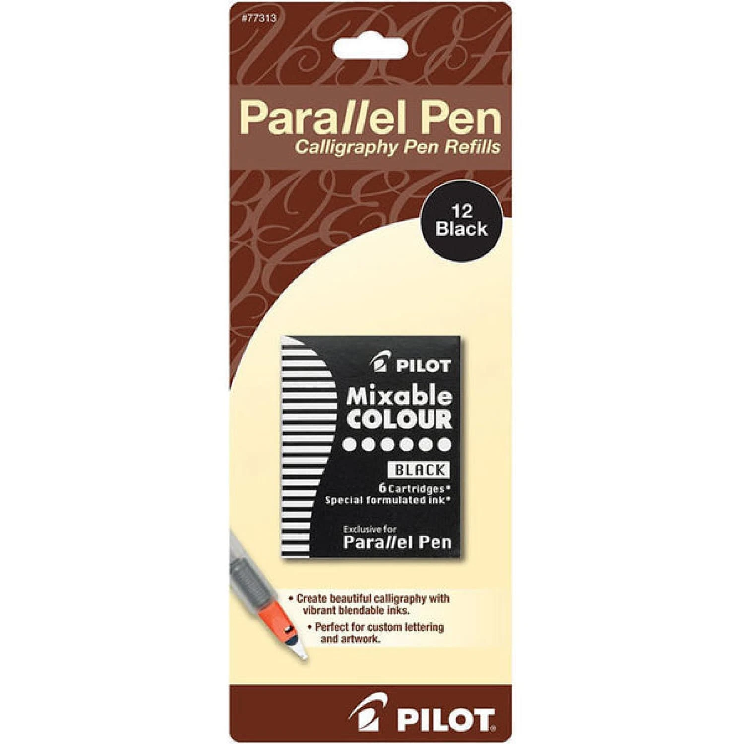 Pilot Parallel Ink Cartridges In Black - Pack Of 12 1 Pilot Parallel Ink Cartridges In Black - Pack Of 12