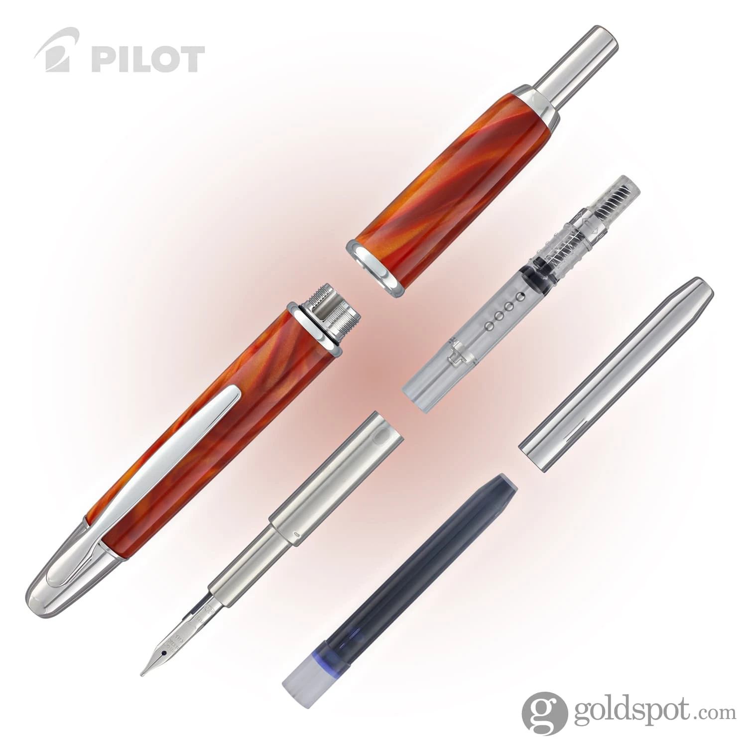 Pilot Vanishing Point SE Fountain Pen In Marble Orange 7 Pilot Vanishing Point SE Fountain Pen In Marble Orange - Image 7