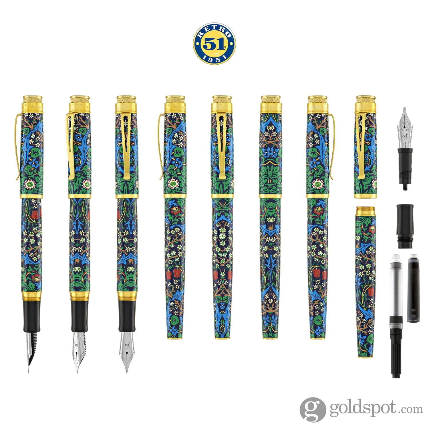 Retro 51 Tornado Vintage Metropolitan Fountain Pen In William Morris Blackthorn 9 Retro 51 Tornado Vintage Metropolitan Fountain Pen In William Morris Blackthorn - Image 9