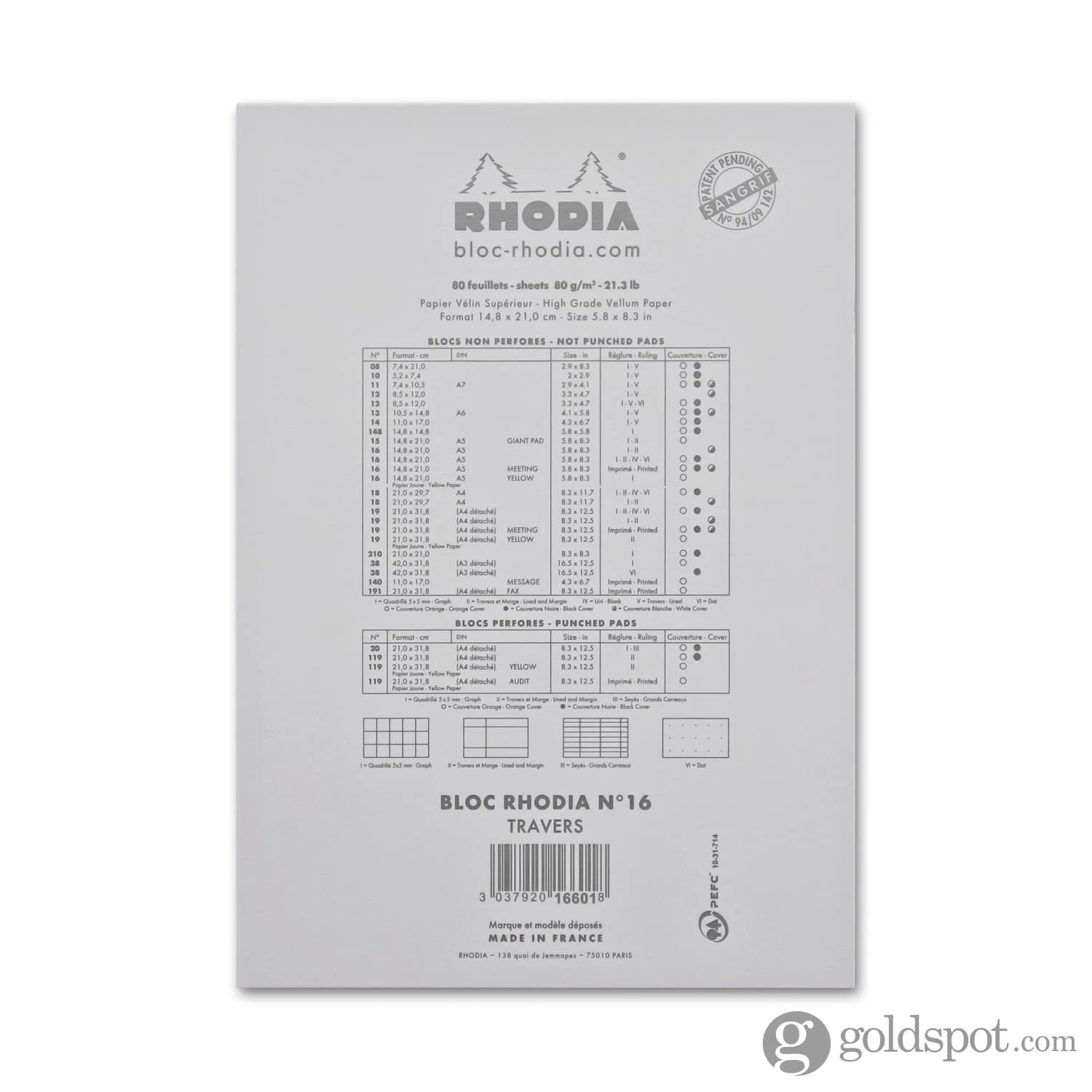 Rhodia No.16 Staplebound 6 X 8.25 Notepad In Ice 2 Rhodia No.16 Staplebound 6 X 8.25 Notepad In Ice - Image 2