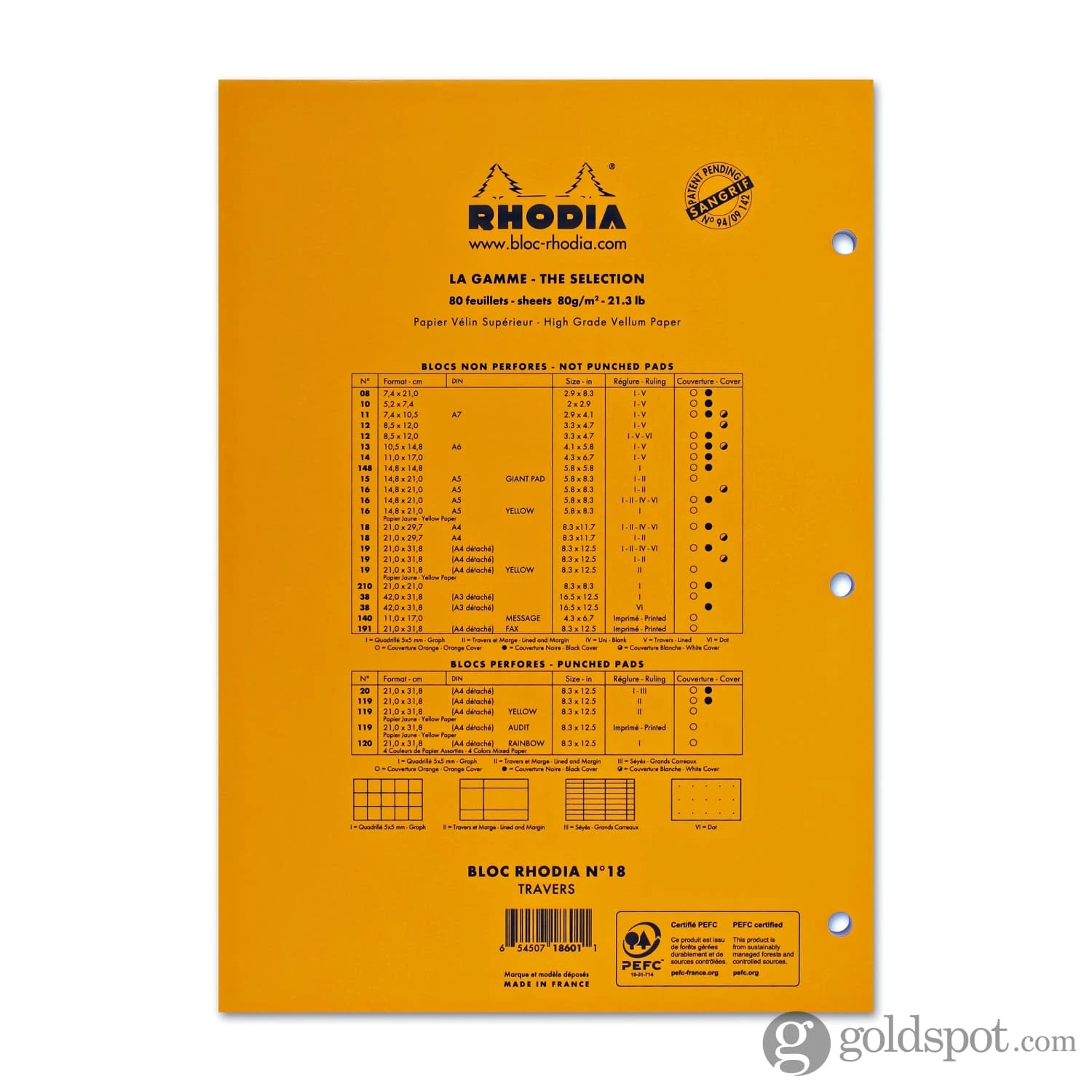 Rhodia No. 18 Lined Staplebound With 3 Hole Punch 8.25 X 11.75 In Orange 2 Rhodia No. 18 Lined Staplebound With 3 Hole Punch 8.25 X 11.75 In Orange - Image 2