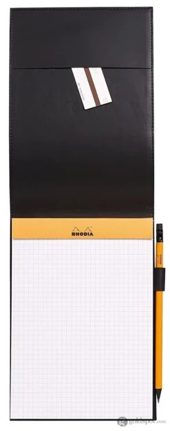 Rhodia Pad Holder In Black With Graph Pad With Pen Loop - 6 X 8.75 -Stationery Hub Cheap Store rhodia pad holder in black with graph pen loop 6 x 8 75 258