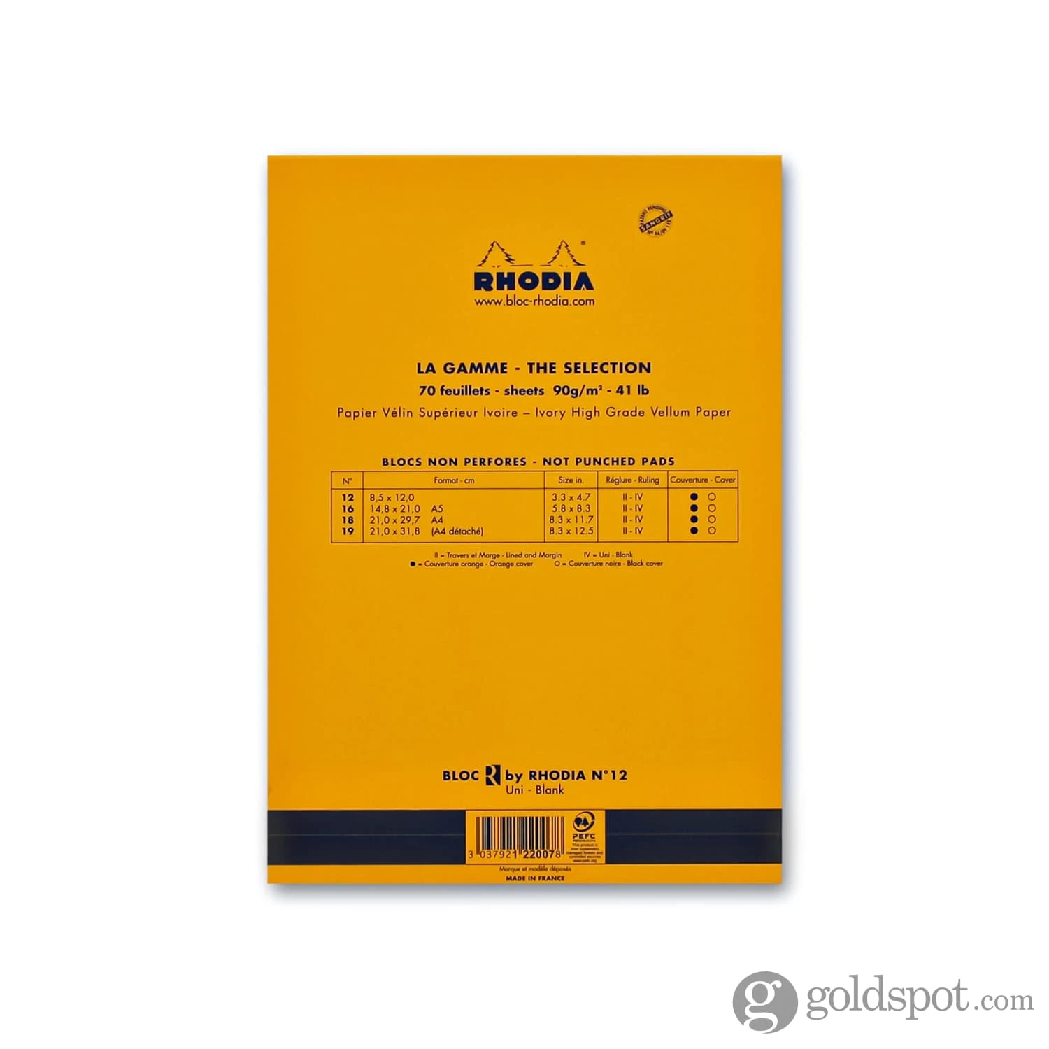 Rhodia Staplebound Blank Paper R Premium Notepad In Orange - 3.375 X 4.75 2 Rhodia Staplebound Blank Paper R Premium Notepad In Orange - 3.375 X 4.75 - Image 2