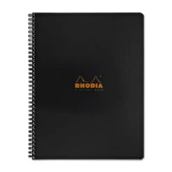 Rhodia Wirebound 4 Color Lined Paper Notebook In Black - 9 X 11.25