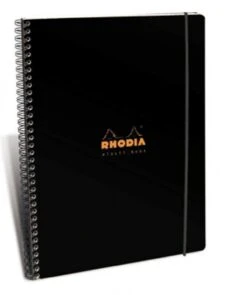 Rhodia Wirebound Lined Paper Notebook In Black - 8.25 X 11.75