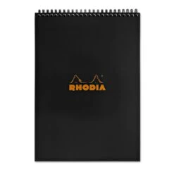 Rhodia Wirebound Lined Paper Pad In Black - 8.25 X 12.5