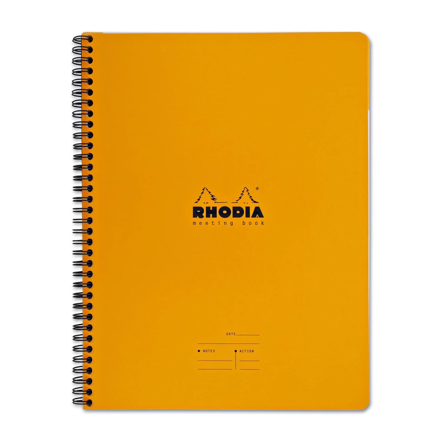 Rhodia Wiredbound Lined Meeting Book Notebook In Orange - 9 X 11.75 1 Rhodia Wiredbound Lined Meeting Book Notebook In Orange - 9 X 11.75