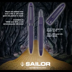 Sailor 1911 Standard Fountain Pen In Wicked Witch - 14kt Gold Nib 19 Sailor 1911 Standard Fountain Pen In Wicked Witch - 14kt Gold Nib -Stationery Hub Cheap Store sailor 1911 standard fountain pen in wicked witch 14kt gold nib 988