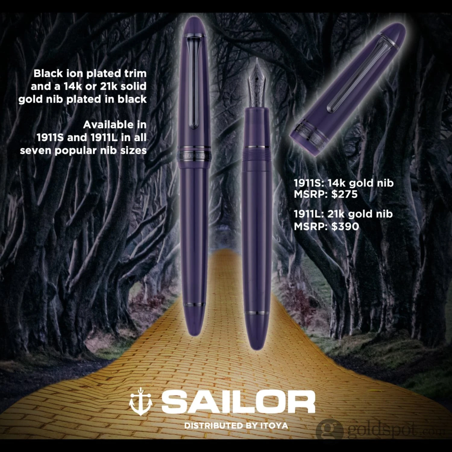 Sailor 1911 Standard Fountain Pen In Wicked Witch - 14kt Gold Nib 10 Sailor 1911 Standard Fountain Pen In Wicked Witch - 14kt Gold Nib - Image 10