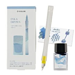 Sailor Compass Dipton Shimmer Bottled Ink In Ice Dance With Dip Pen Set - 10mL