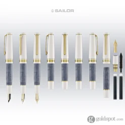 Sailor Pro Gear Slim Mini ‘Rencontre’ Fountain Pen In Gris Fer - 14kt Gold Medium Fine Point -Stationery Hub Cheap Store sailor pro gear slim mini rencontre fountain pen in gris fer 14kt gold medium fine point 586