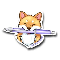Shiba Inu Pen Sticker
