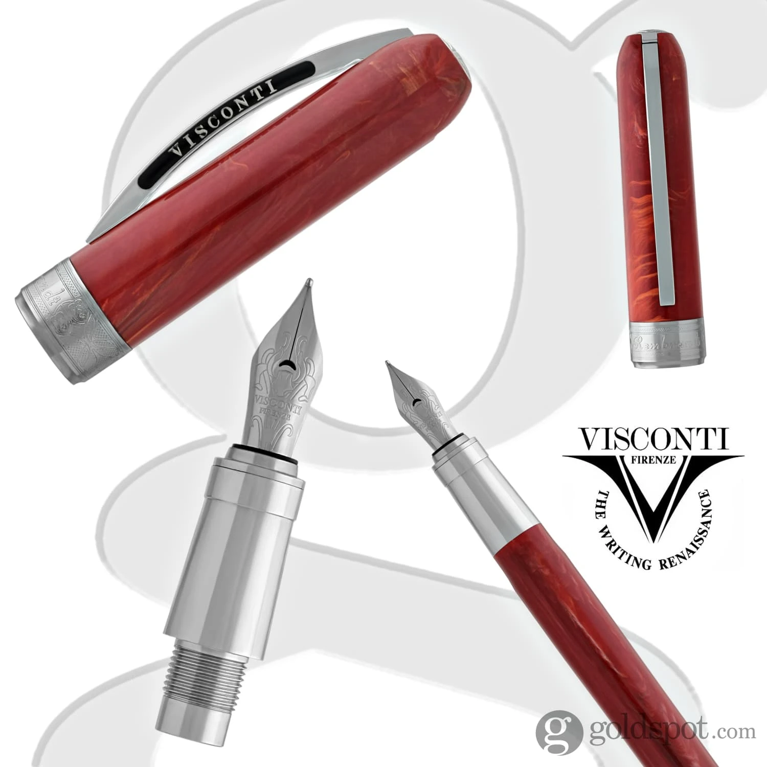Visconti Rembrandt Fountain Pen In Red 6 Visconti Rembrandt Fountain Pen In Red - Image 6