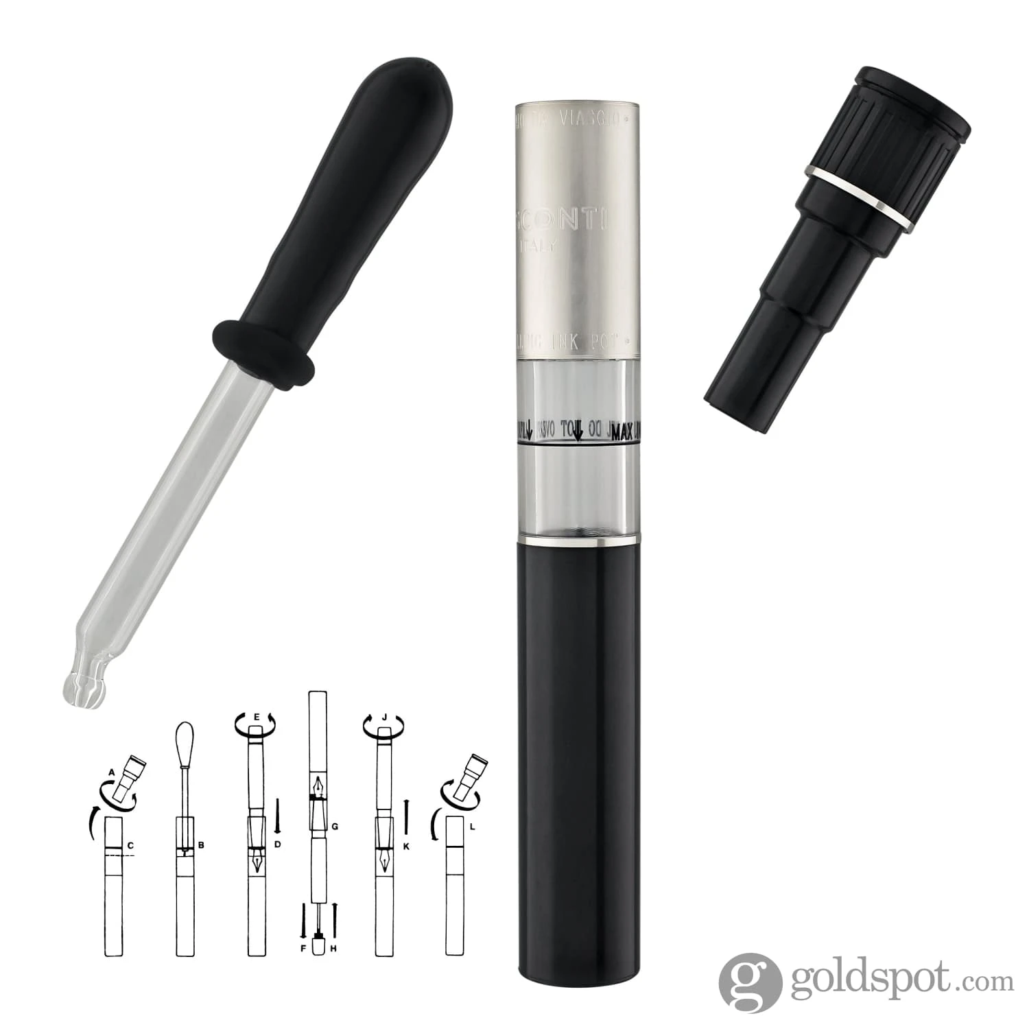 Visconti Traveling Ink Well In Black 2 Visconti Traveling Ink Well In Black - Image 2