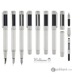 Waldmann Commander 23 Fountain Pen In Sterling Silver And Blue Lacquer, Steel Nib -Stationery Hub Cheap Store waldmann commander 23 fountain pen in sterling silver and blue lacquer steel nib 546