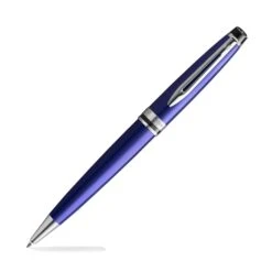 Waterman Expert Ballpoint Pen In Blue With Chrome Trim