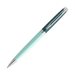Waterman Hemisphere Colour Blocking Ballpoint Pen In Metal And Green Lacquer With Chrome Trim