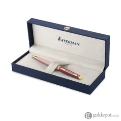 Waterman Hemisphere Colour Blocking Ballpoint Pen In Metal And Pink Lacquer With Gold Trim -Stationery Hub Cheap Store waterman hemisphere colour blocking ballpoint pen in metal and pink lacquer with gold trim 571